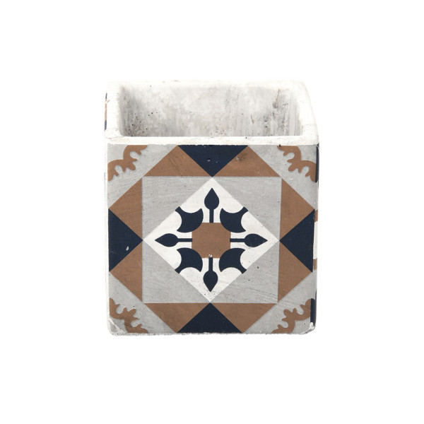 Betonowa doniczka kwadratowa Azulejos 11 cm Esschert Design styl retro