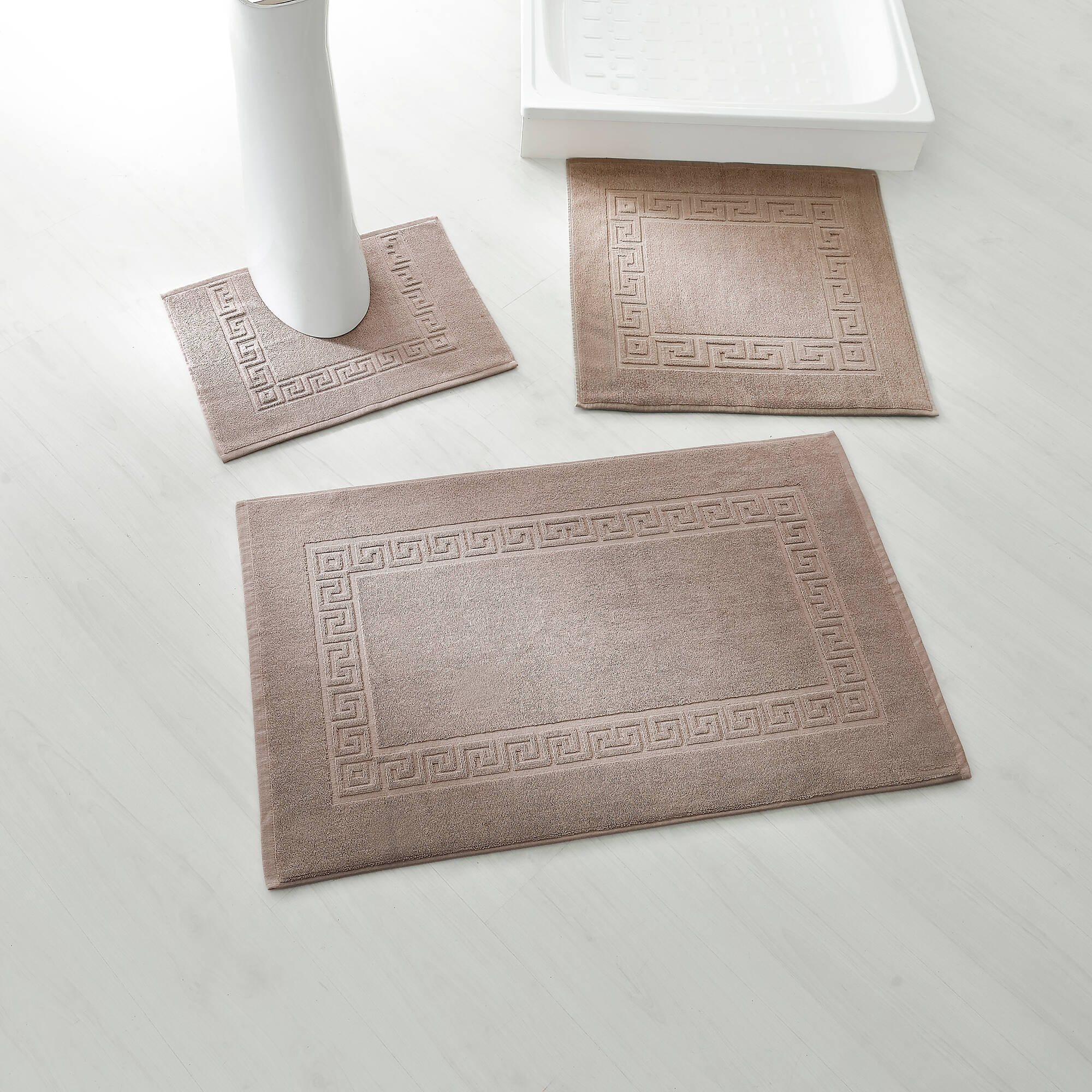 Tapis de bain éponge liteau motif frise grecque