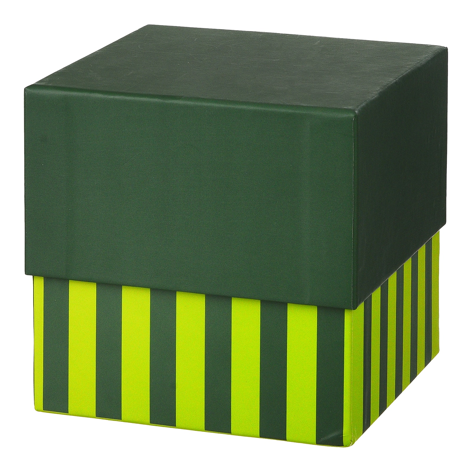 Geschenkbox Stripe Grün,B 120 x H 120 x T 120 mm