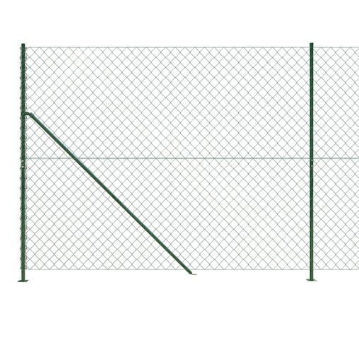 NNEVL Chain Link Fence with Flange Green 1.6x25 m