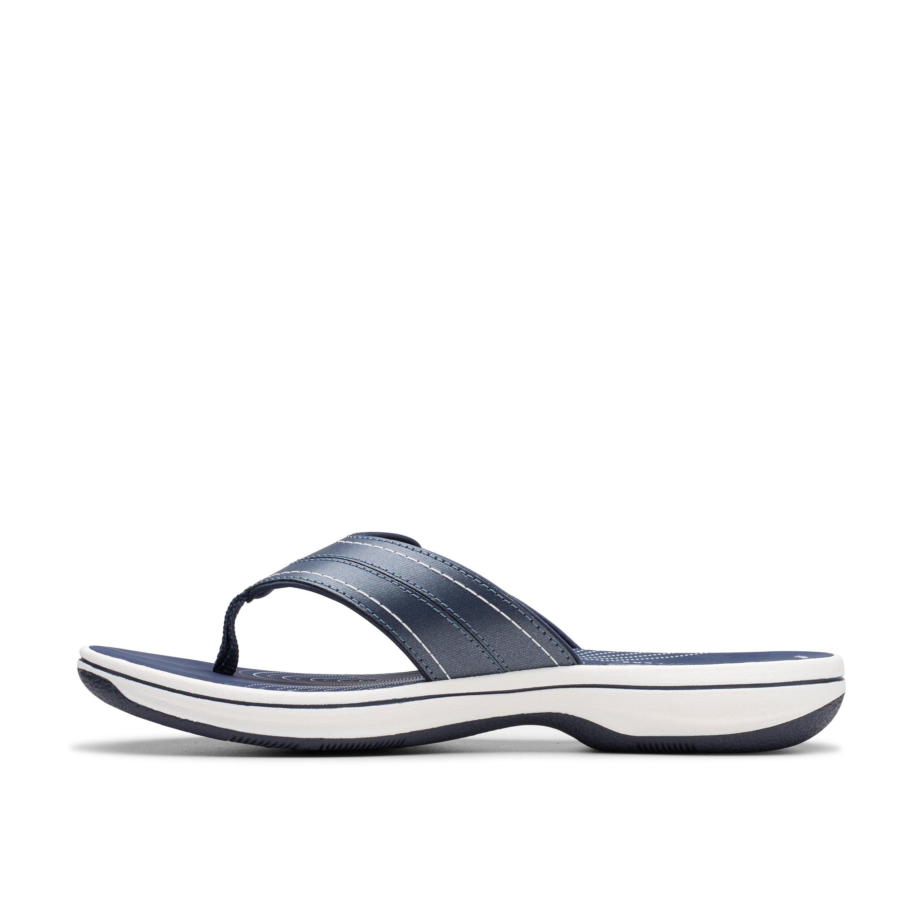 Clarks Brinkley Reyna Navy Flat Sandals,Flip Flops