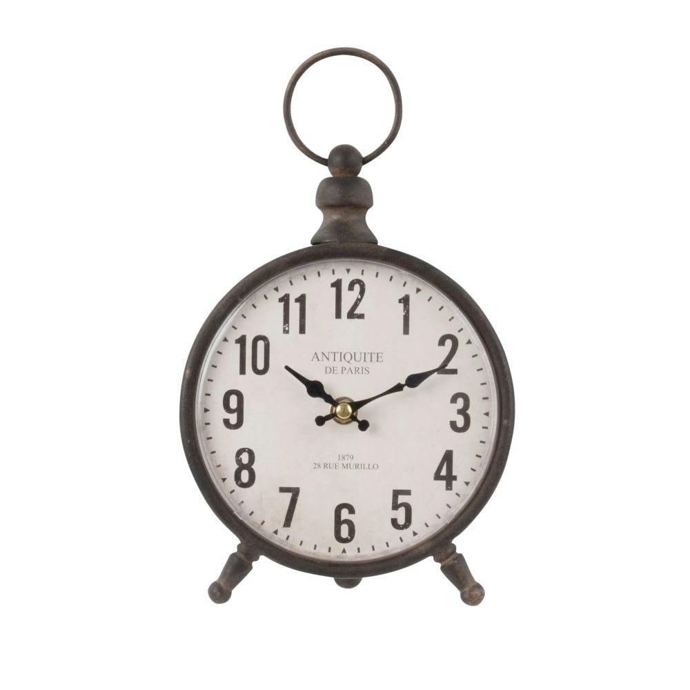 JULIETTA - Horloge à poser en métal noir et papier blanc 17x28