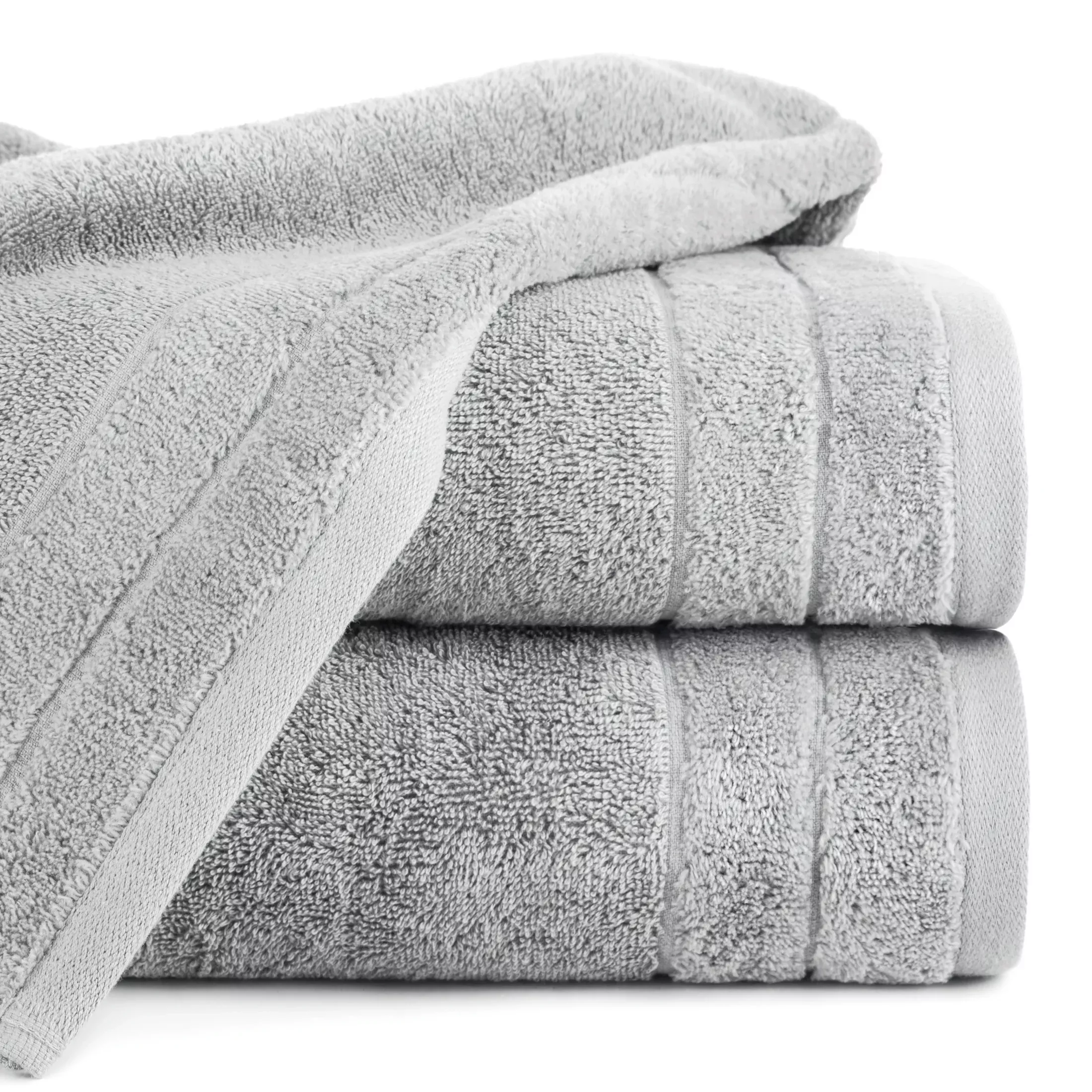 Ręcznik do rąk 30x50 cm bawełniany kolor stalowy z welwetową bordiurą 500 g/m2 DAMLA
