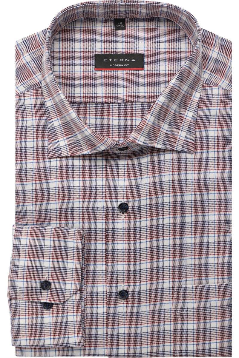 ETERNA Modern Fit Hemd rot, Kariert