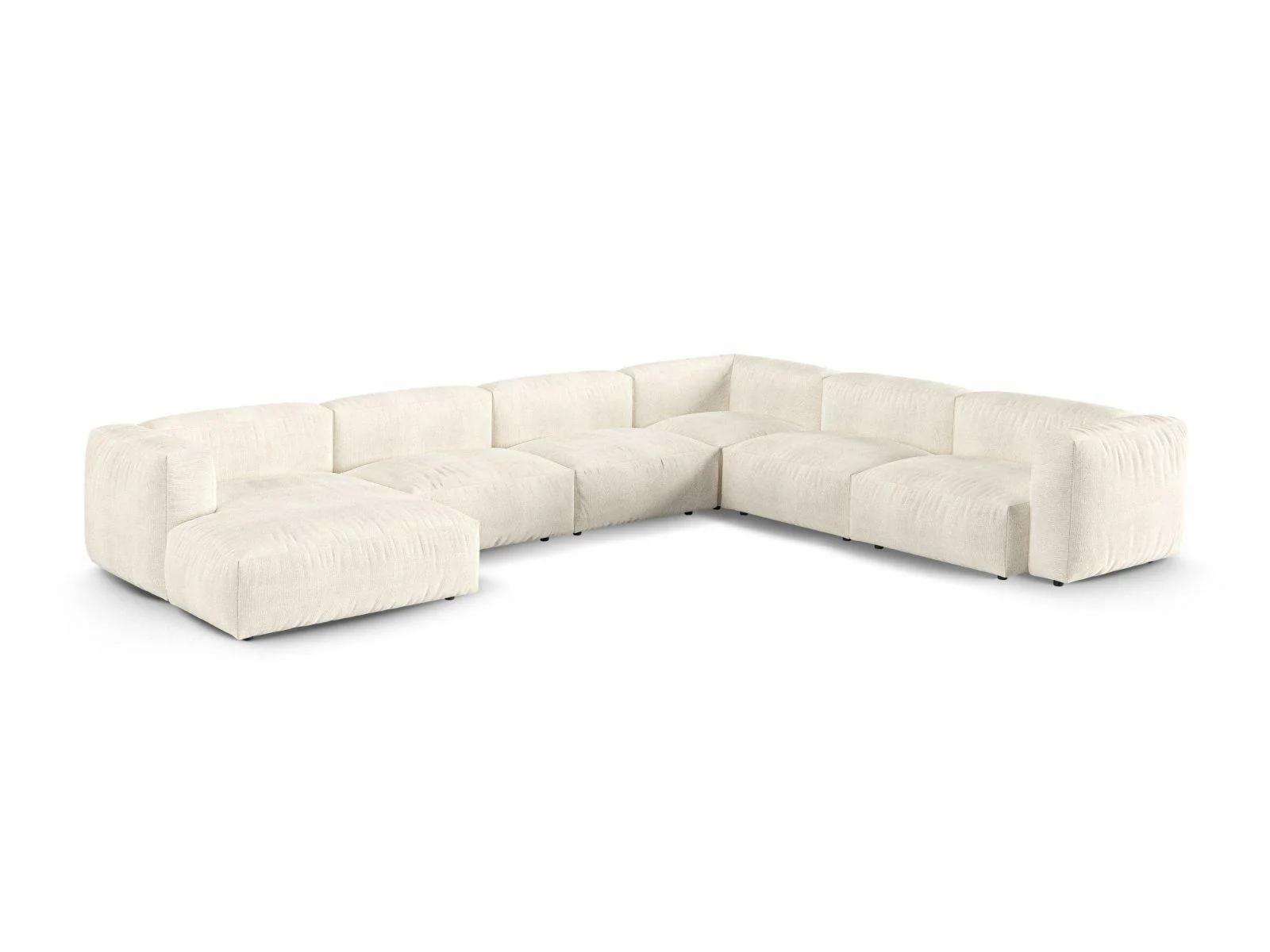 Modulaire hoekbank Martina rechts bouclé