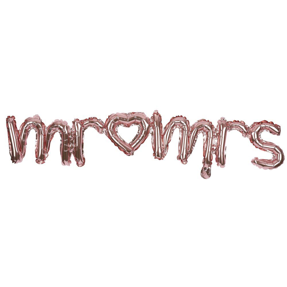 Ballon alu Mr Mrs argenté et rose gold L120cm