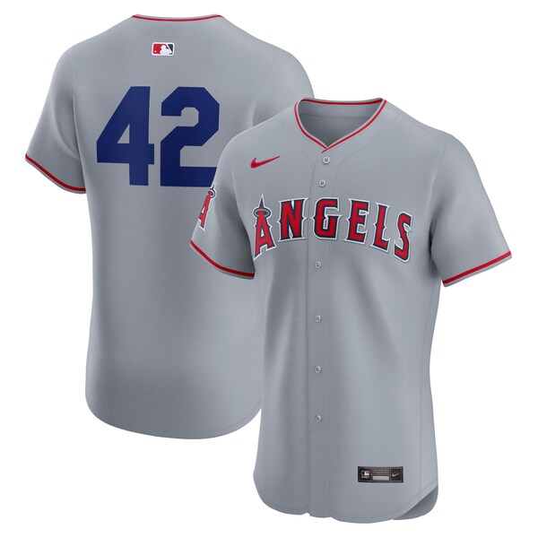 Los Angeles Angels Nike Road 2024 Jackie Robinson Day Elite Jersey - Gray