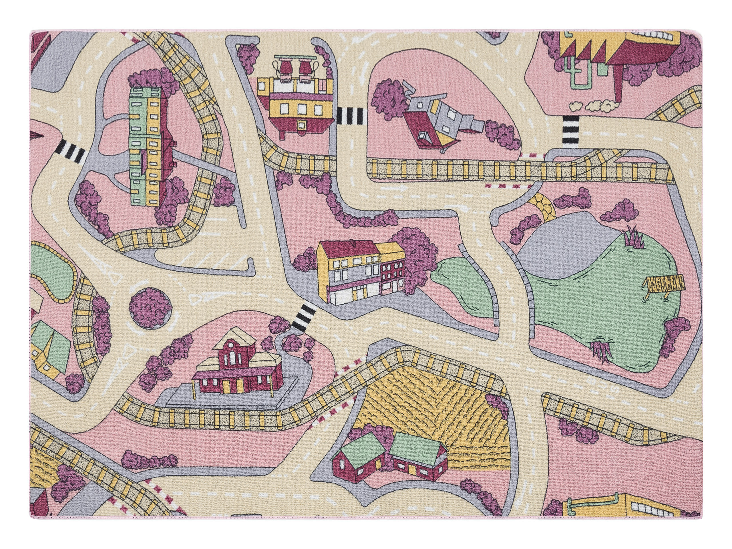 DYWAN REBEL ROADS Playtime 63 Miasteczko, dla dzieci 95x133 cm