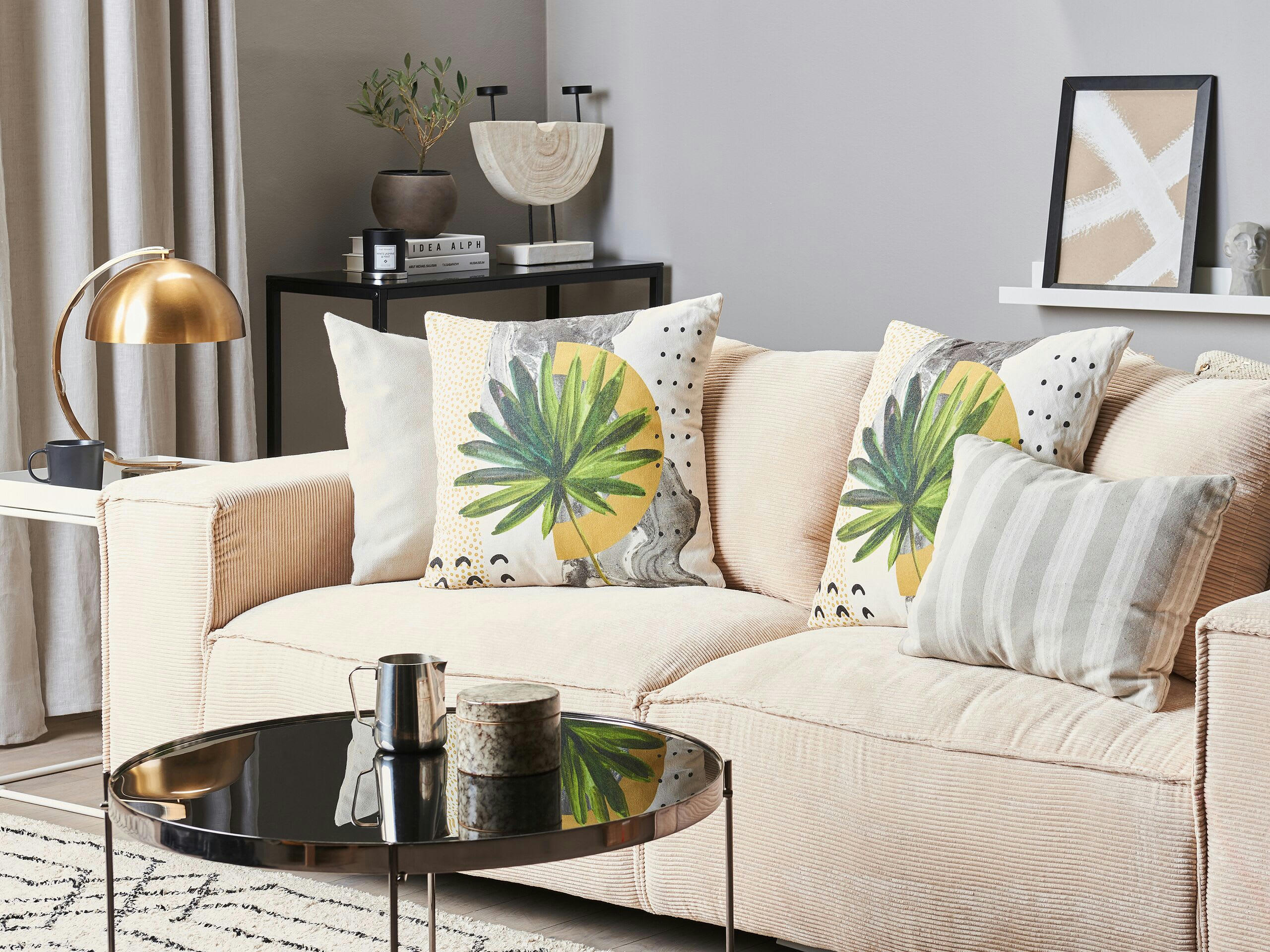 HOLCUS - Lot de 2 coussin décoratifs en tissu multicolore 45x6cm