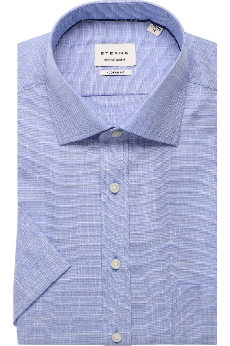ETERNA Modern Fit Tencel Hemd blau, Einfarbig