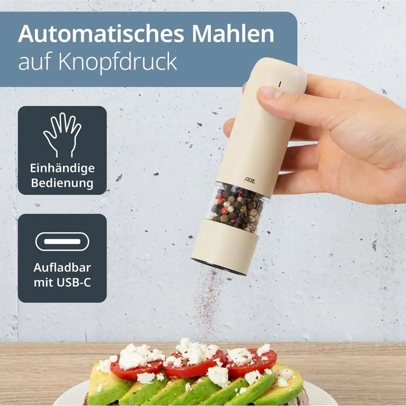 Salz- und Pfeffermühle elektrisch Ade