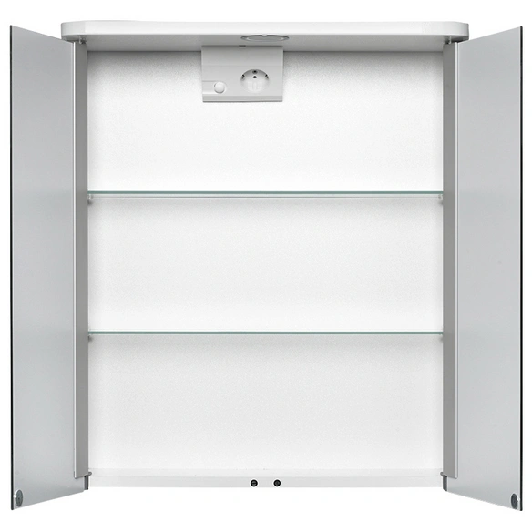 Spiegelschrank, 2-türig, LED, BxH: 55 x 63 cm