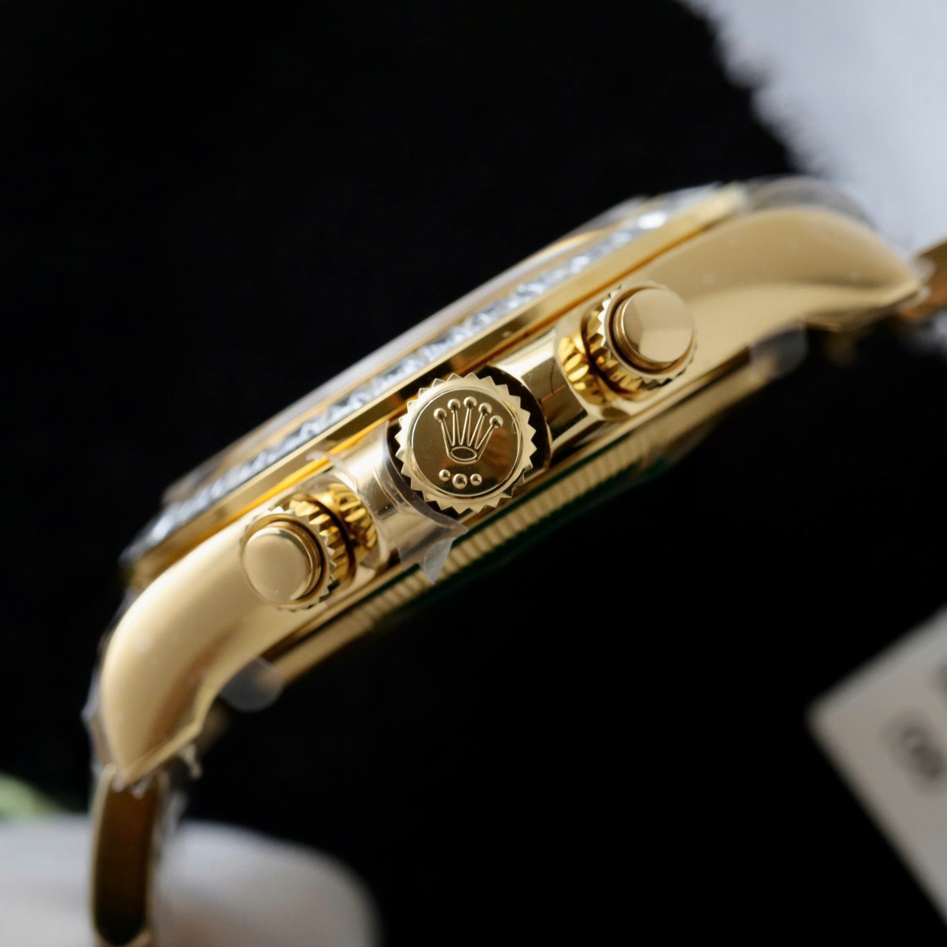 Rolex Daytona YG Plated Meteorite Dial Baguette Diamond 40mm Oyster Super Clone