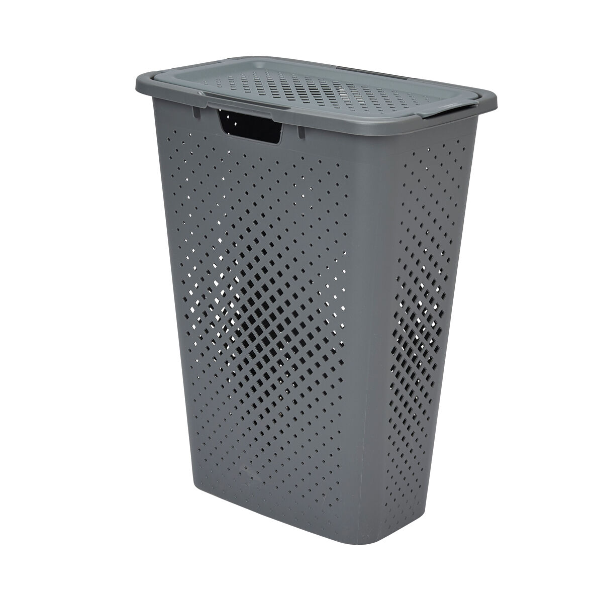 Cesto de roupa wc PIXEL cinza com tampa 40l