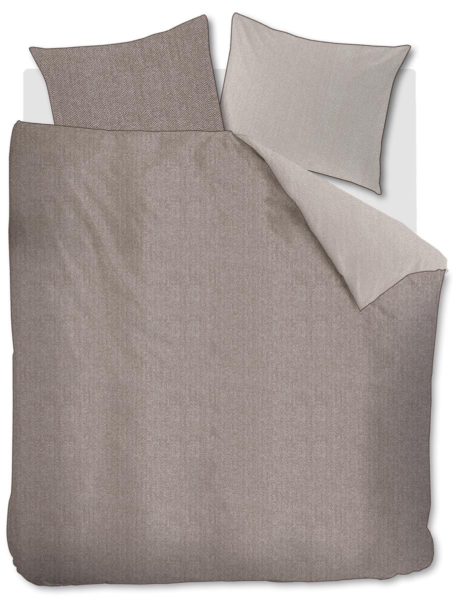Rivièra Maison - Chevron Weave dekbedovertrek - Tweepersoons - 200x200/220 cm - Bruin