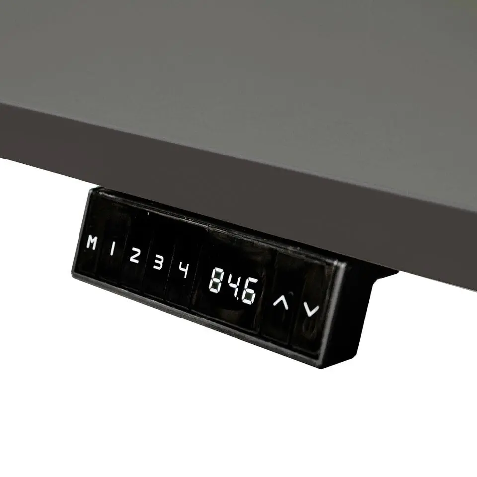 Elektrisch verstelbaar bureau - 160x80 cm - Single motor - Zwart / Antraciet