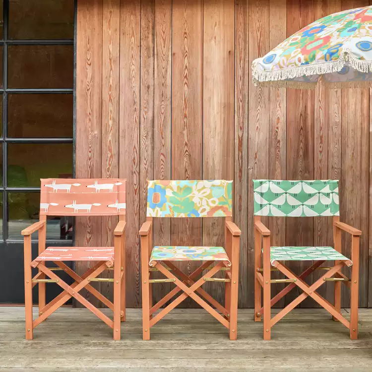 Habitat x Scion Folding Wooden Garden Director Chair-Kukkia