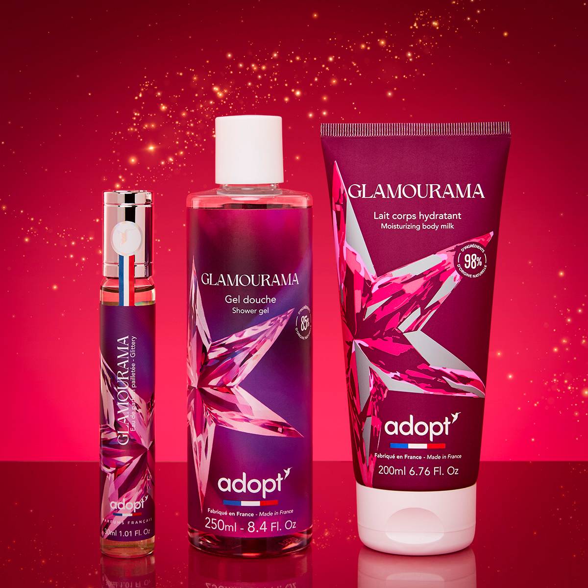 GlamouramaCoffret eau de parfum 30 ml   gel douche 250 ml   lait corps 200 ml