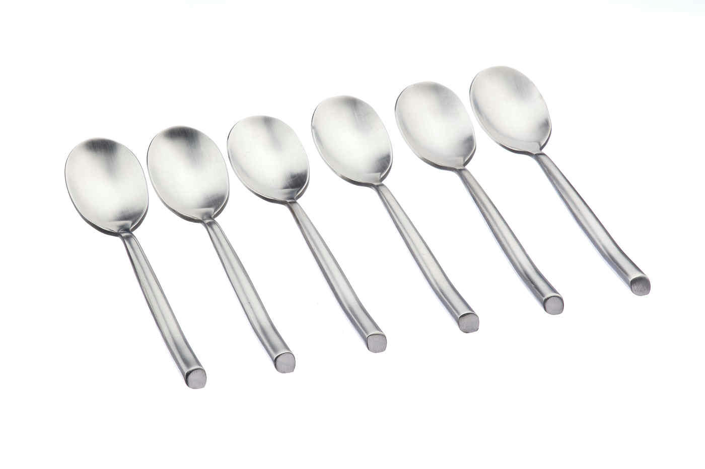 NUDE - Lot de 6 petites cuillères en inox argent