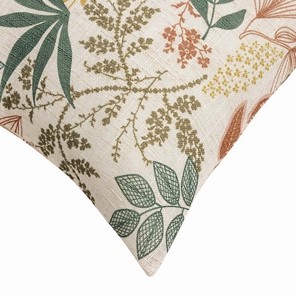 Coussin Déhoussable Imprimé 45x45 cm Polyester &Lin Fermeture Zippée Hailey Certifié OekoTEX 45x45 cm