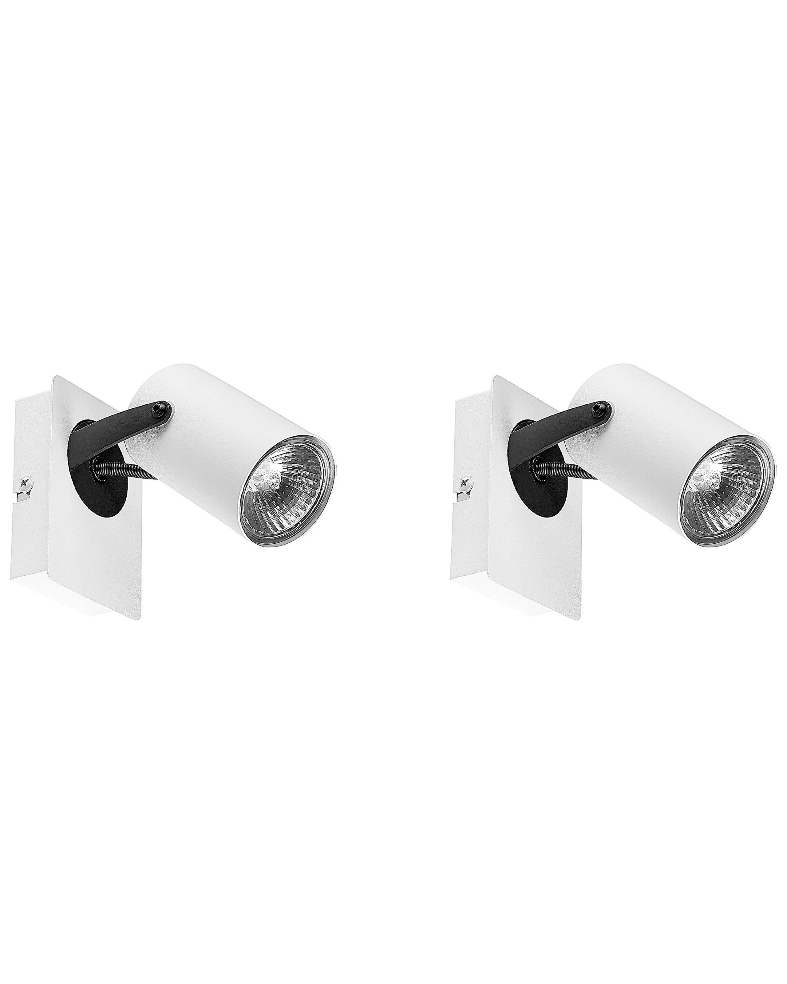 Zestaw 2 lamp ściennych regulowany biały
