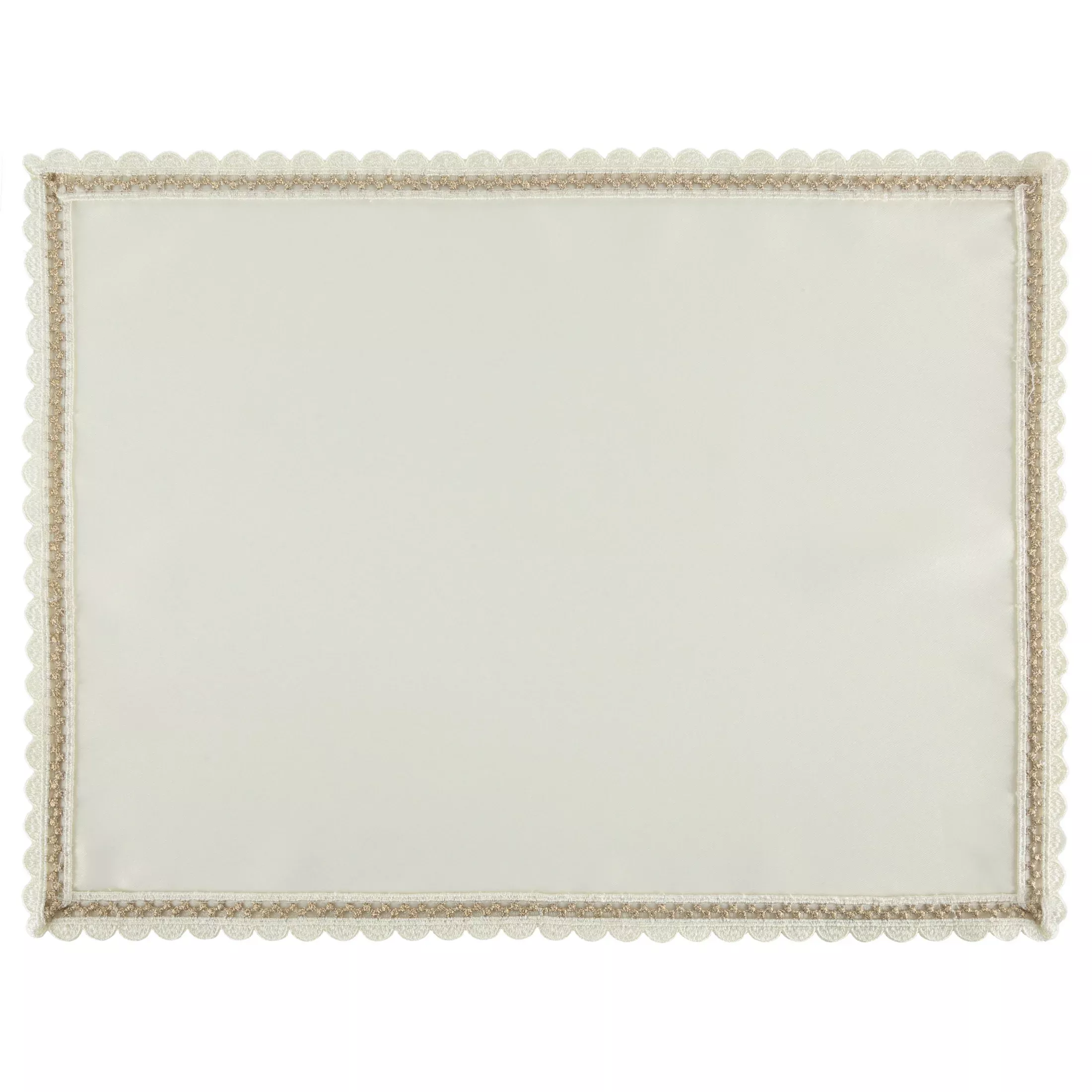 Komplet serwetek 4 szt 30x40 cm kremowy LACE z szampańskim haftowanym zdobieniem