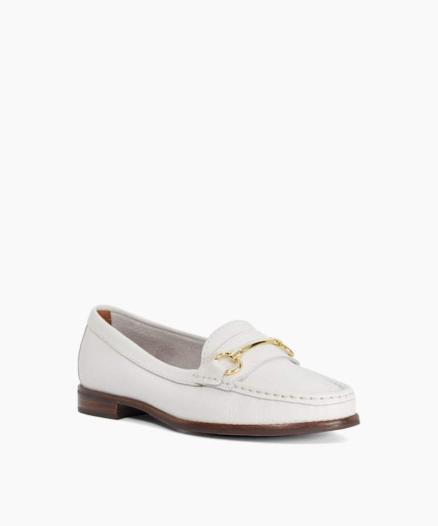 Glenny White - Wide Fit Snaffle Trim Loafers