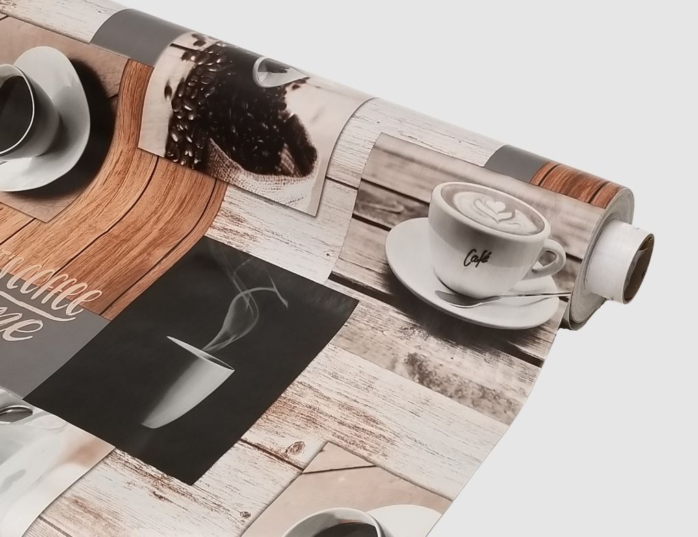 Wachstuch Coffee Hellgrau