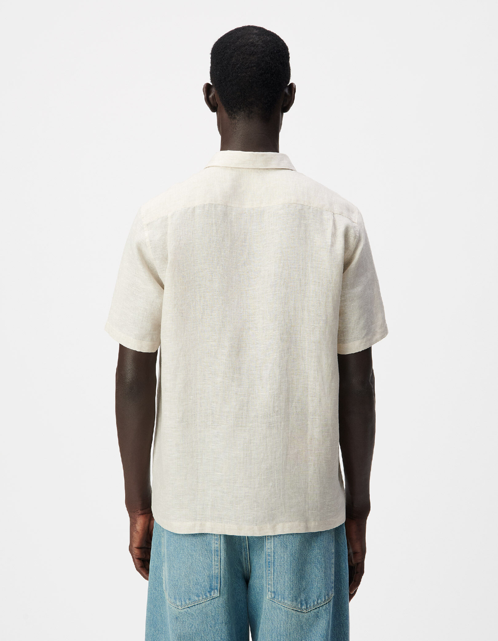 Chemise regular kaki 100% lin Homme