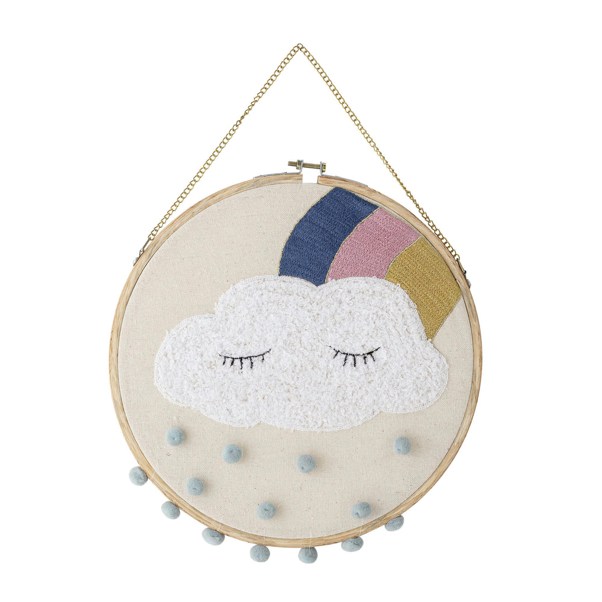KIDS - Déco murale nuage coton et bois D28cm