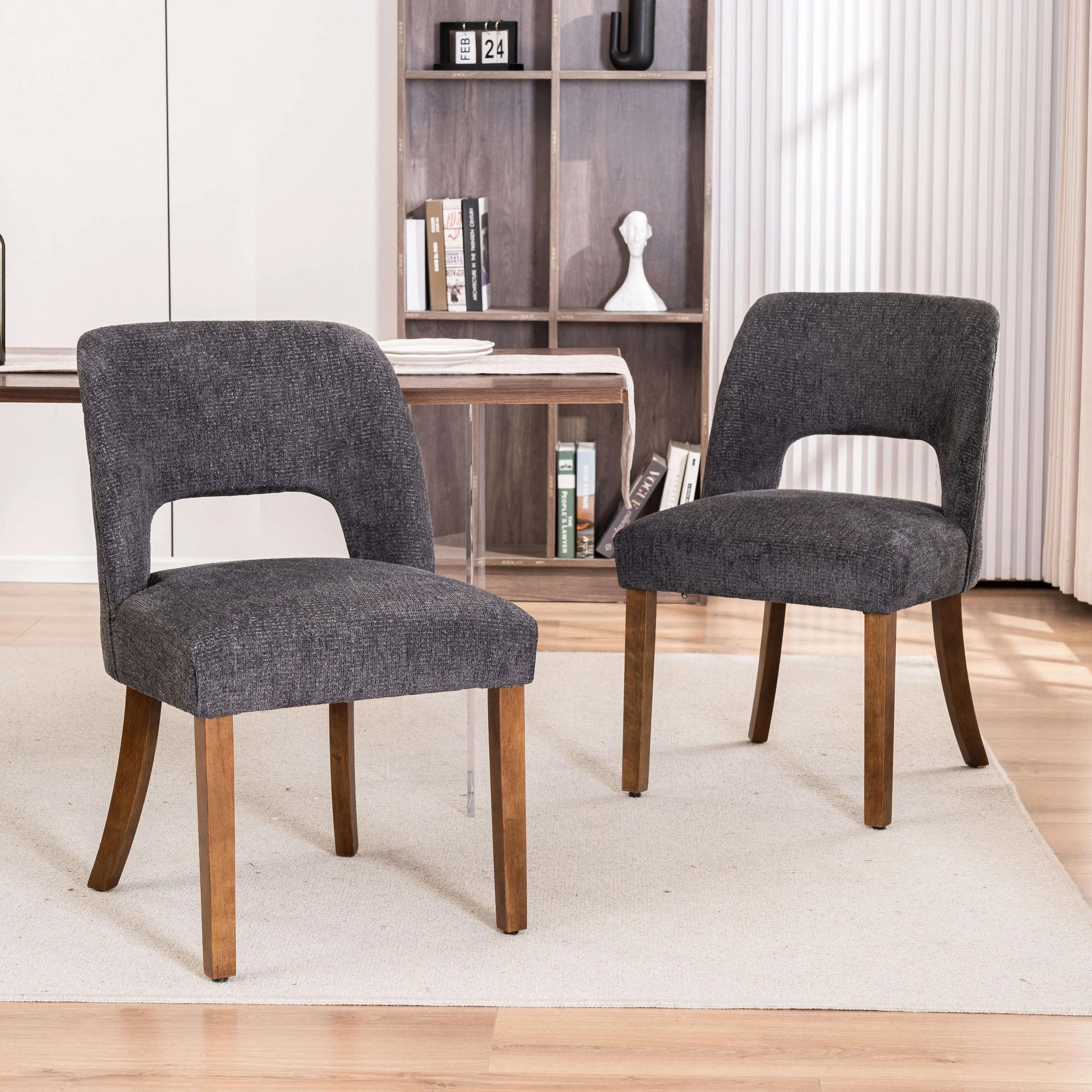 Set of 2 Fabric Upholstered Classical and Mordern Design Dining Side Chair