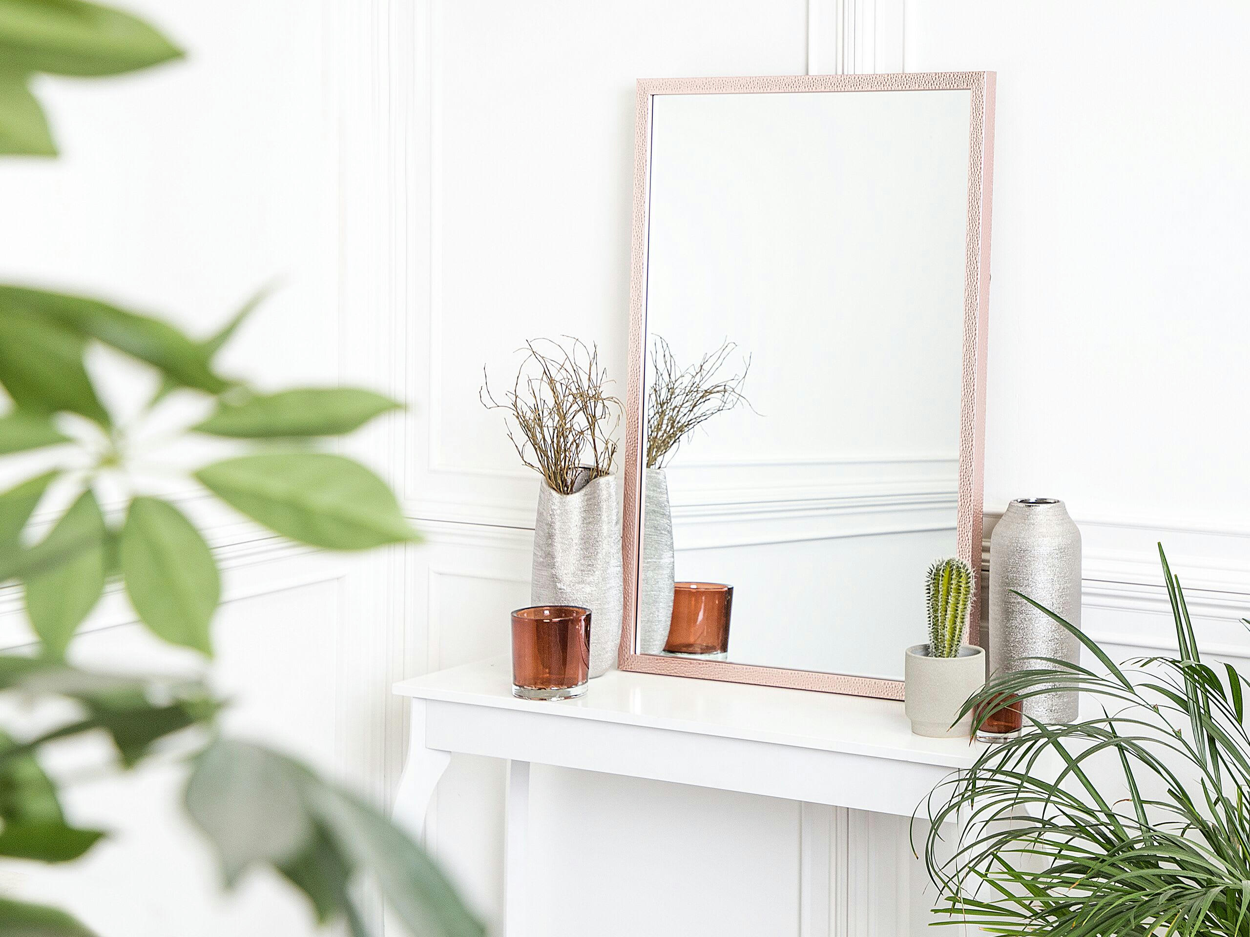 MORLAIX - Miroir en matériaux synthétiques rose 90x60
