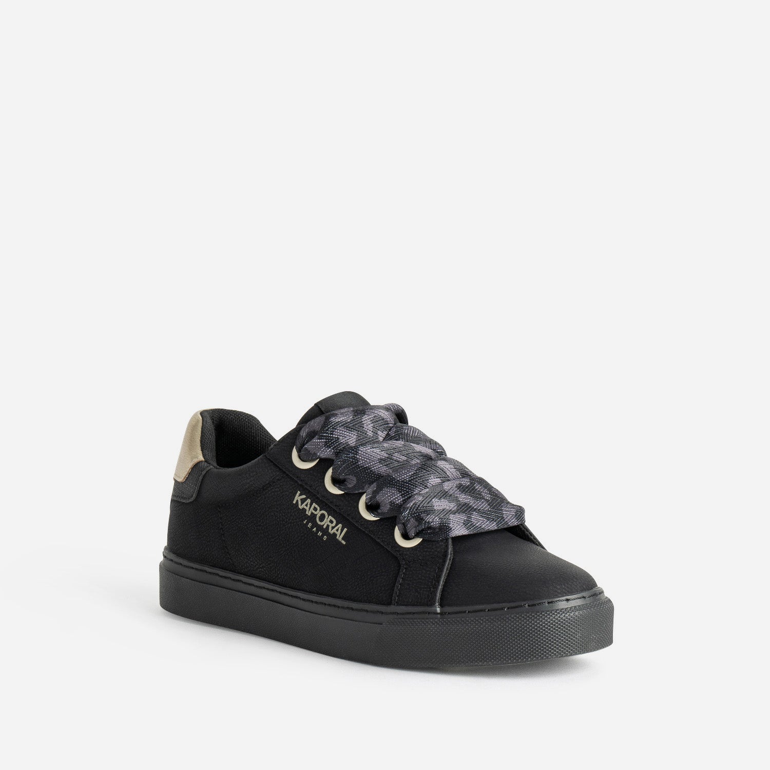Tennis KAPORAL noire avec lacets léopard