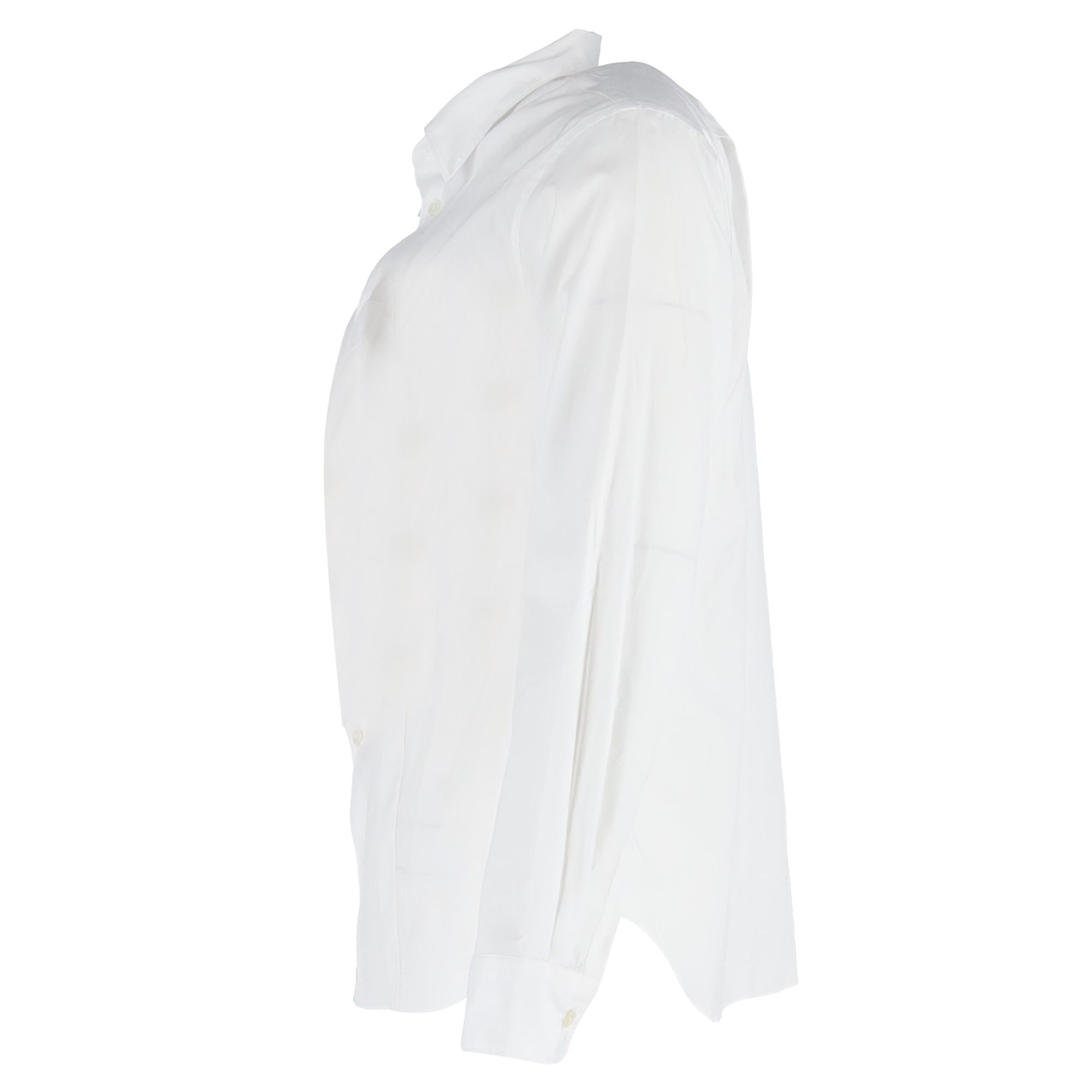 Comme Des Garcons Preloved Cutout Long Sleeve Shirt in White Cotton