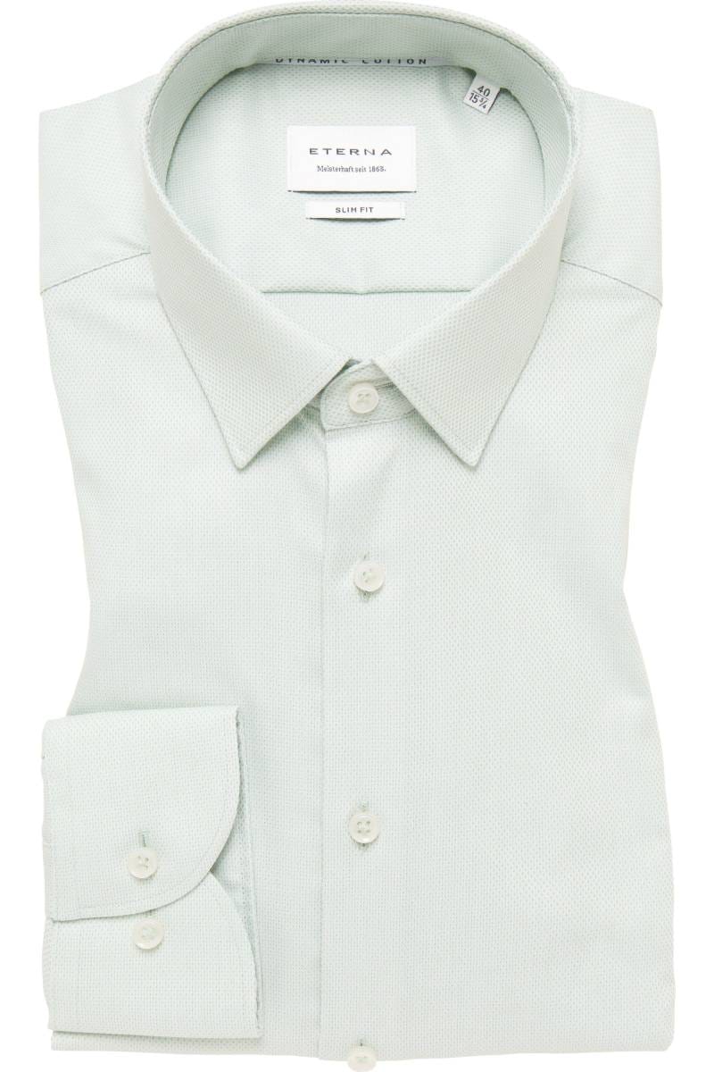 ETERNA Dynamic Cotton Slim Fit Hemd grün, Strukturiert