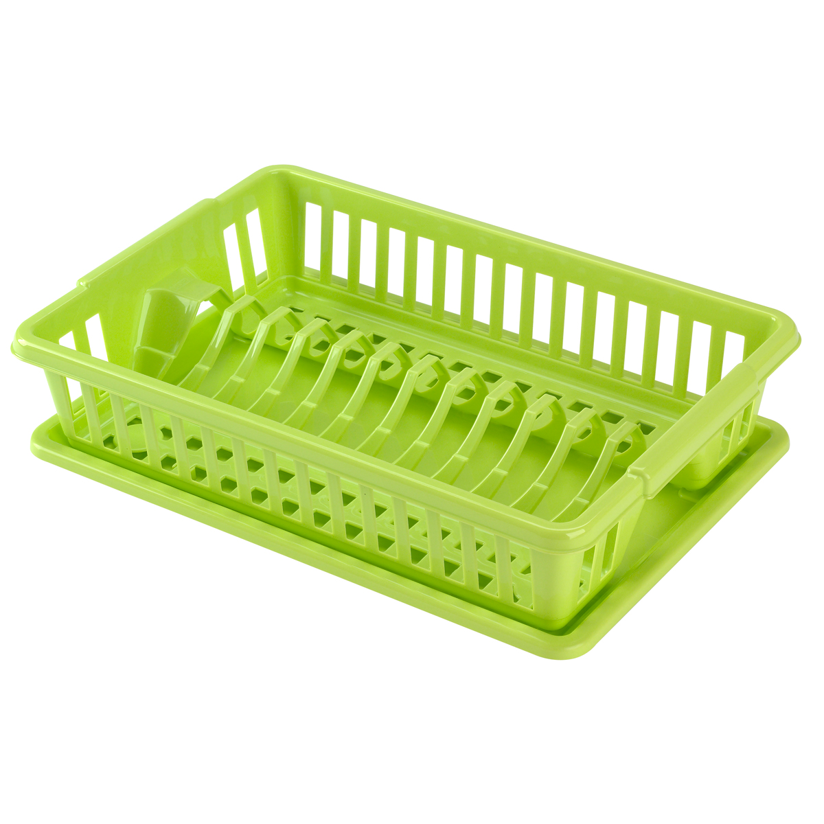 Escorredor de loiça amarelo com tabuleiro