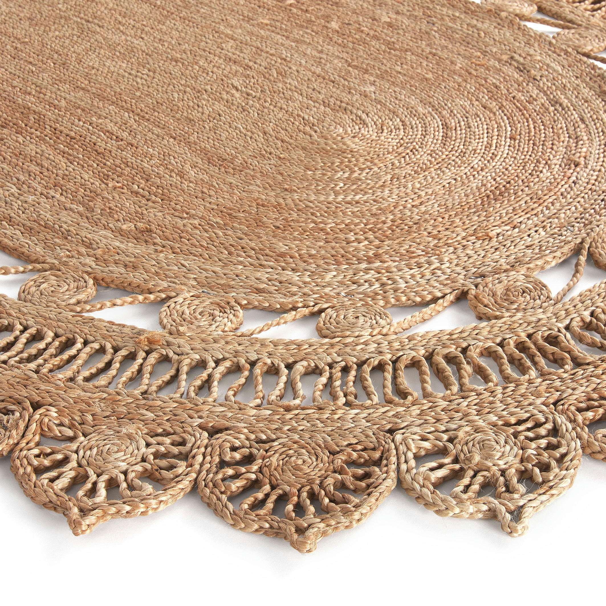 Tapis ovale en jute à motifs, Rozza