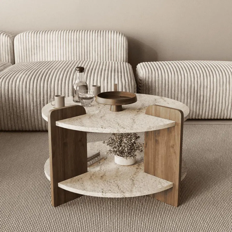 Calicosy - MILO Salontafel - Naturel - 70x70x45 cm