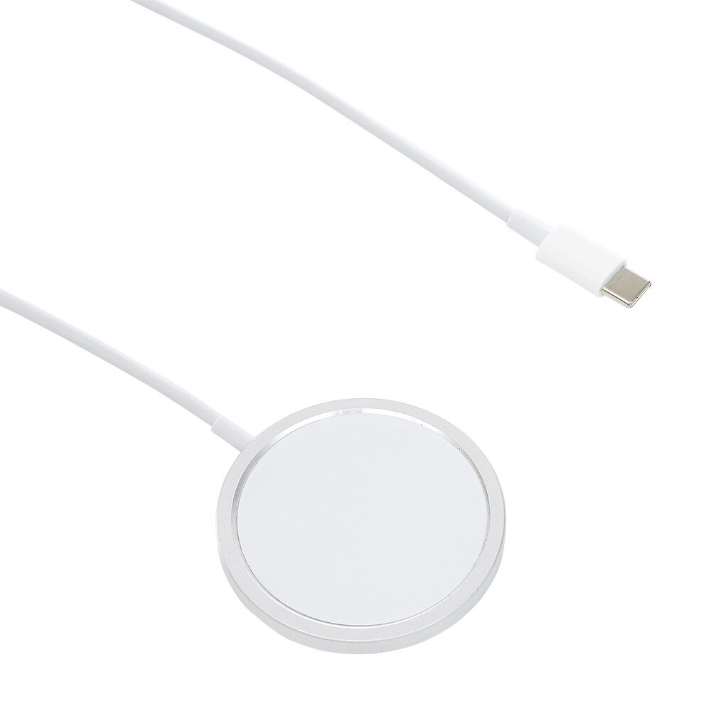 Chargeur magnétique iPhone charge rapide Ø5,6cm blanc