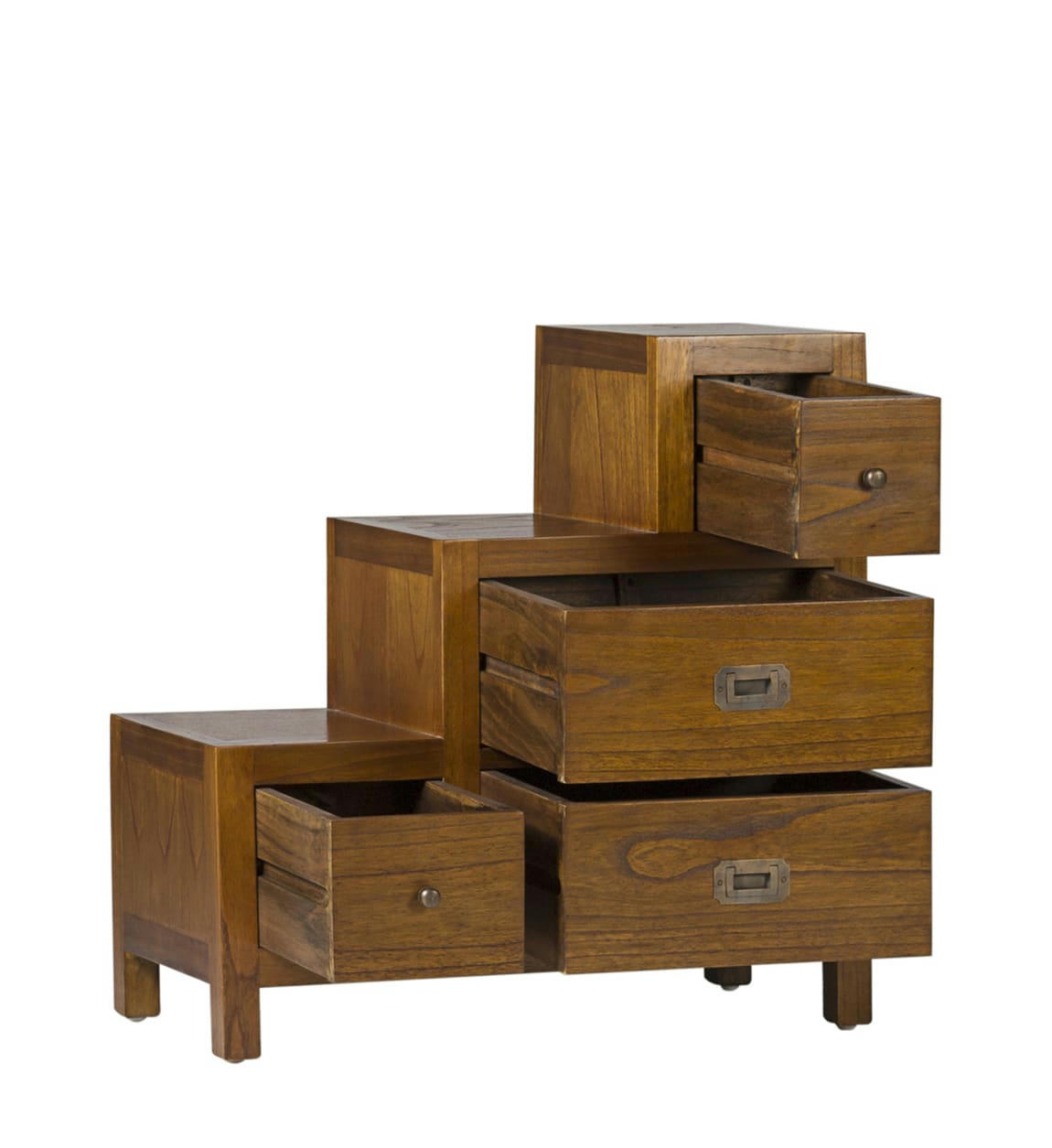 STAR - Table de chevet escalier en bois marron L70