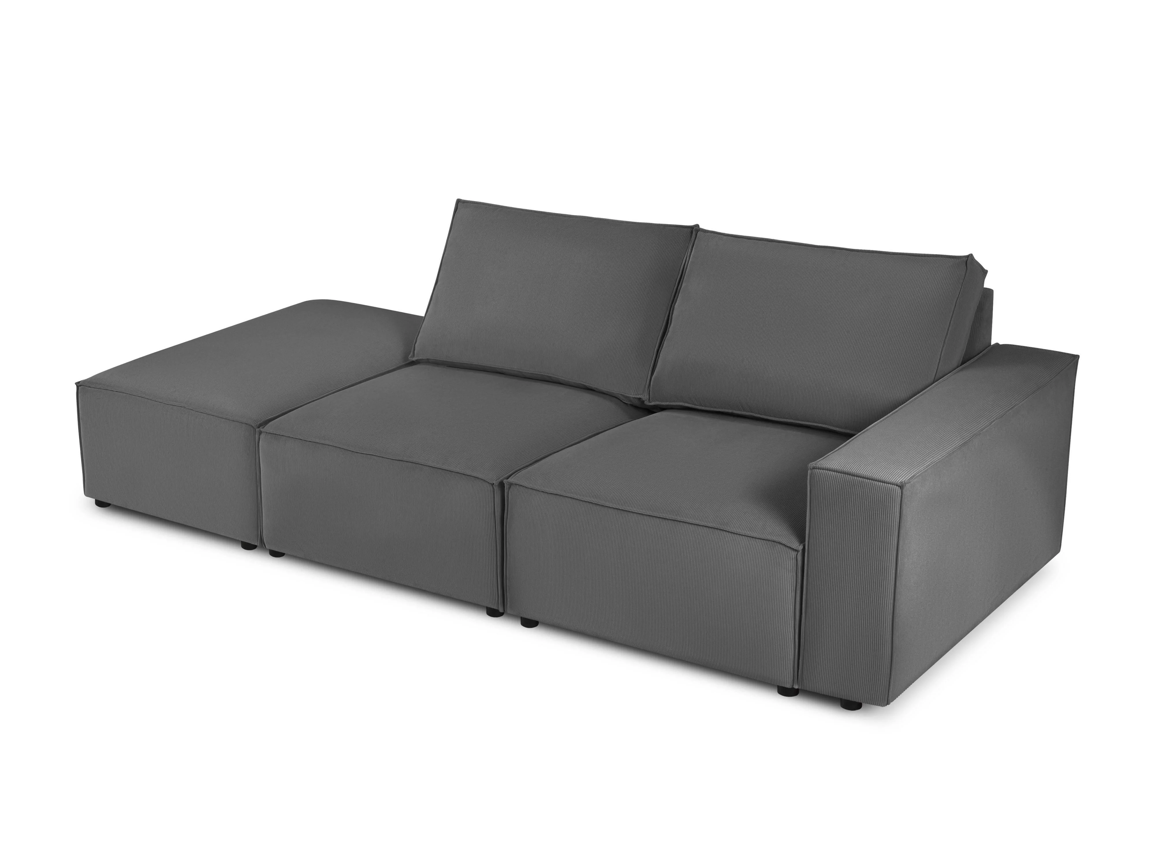 Modulair 3-zitselement Carlo links ribstof