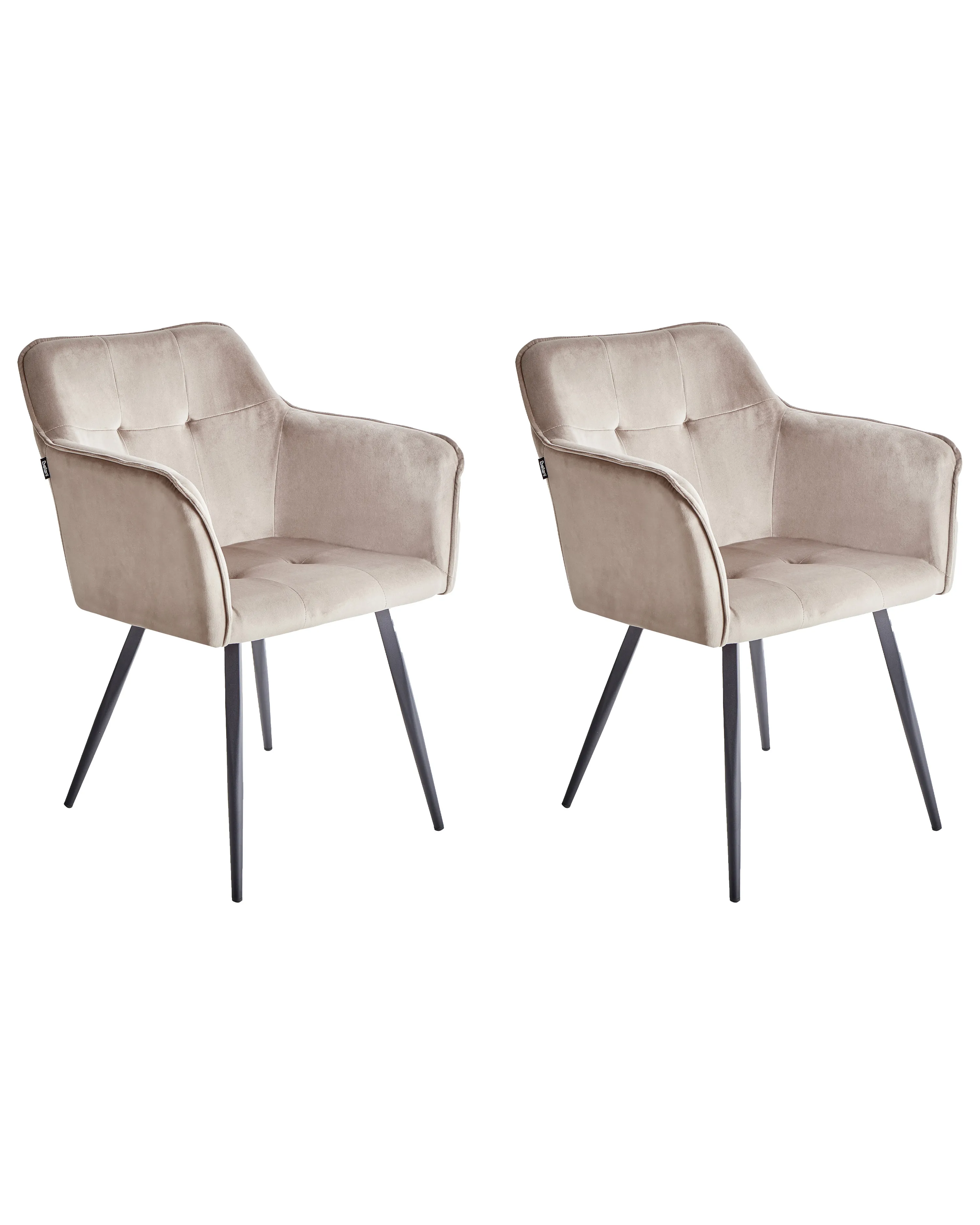 Set of 2 Dining Chairs JASMIN Velvet Taupe
