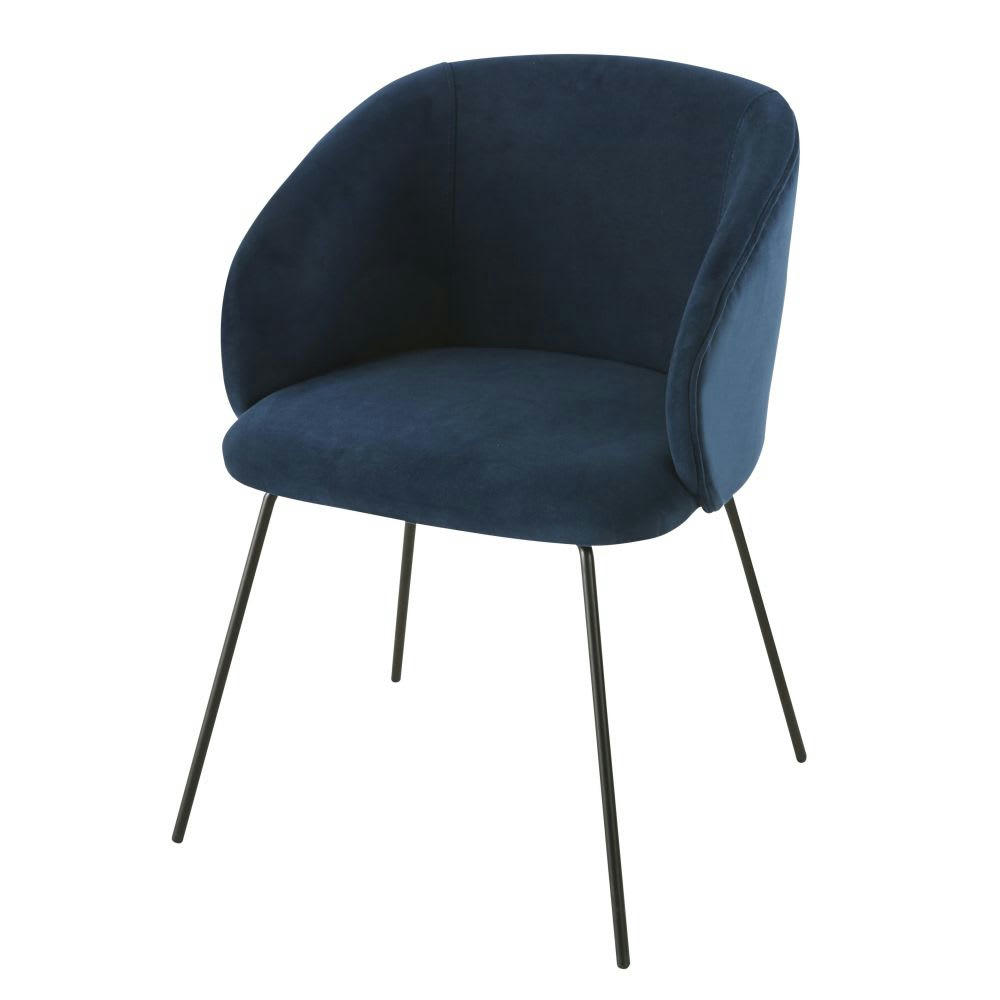 Wanda Business - Fauteuil professionnel en velours bleu nuit