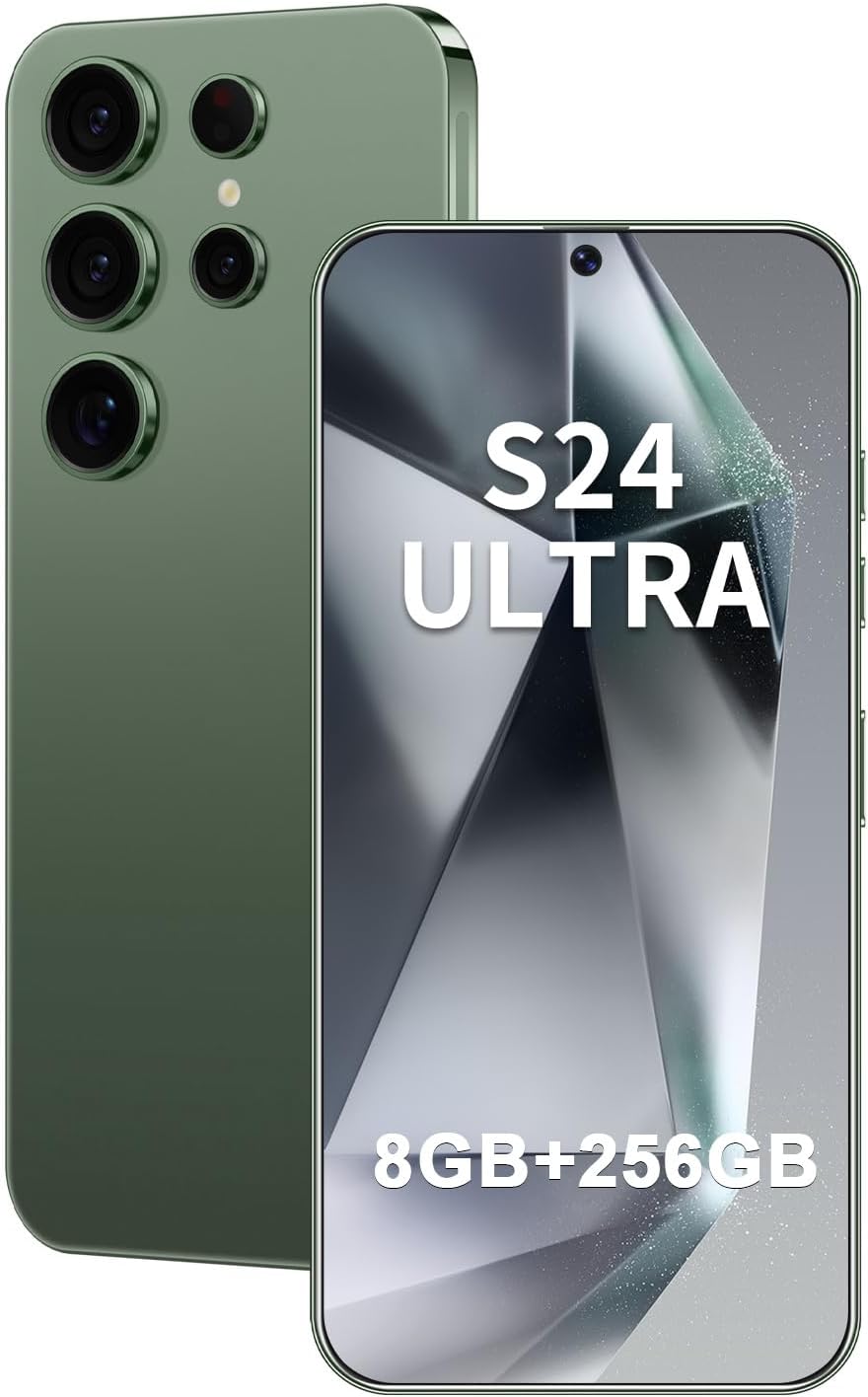 I24 Ultra Unlocked Phone 8GB+256GB Android Cell Phone 7 inch HD Screen Mobile Phone 108MP+48MP Camera 6800 mAh Extra Large Battery 5G Dual SIM (Titanium Green)