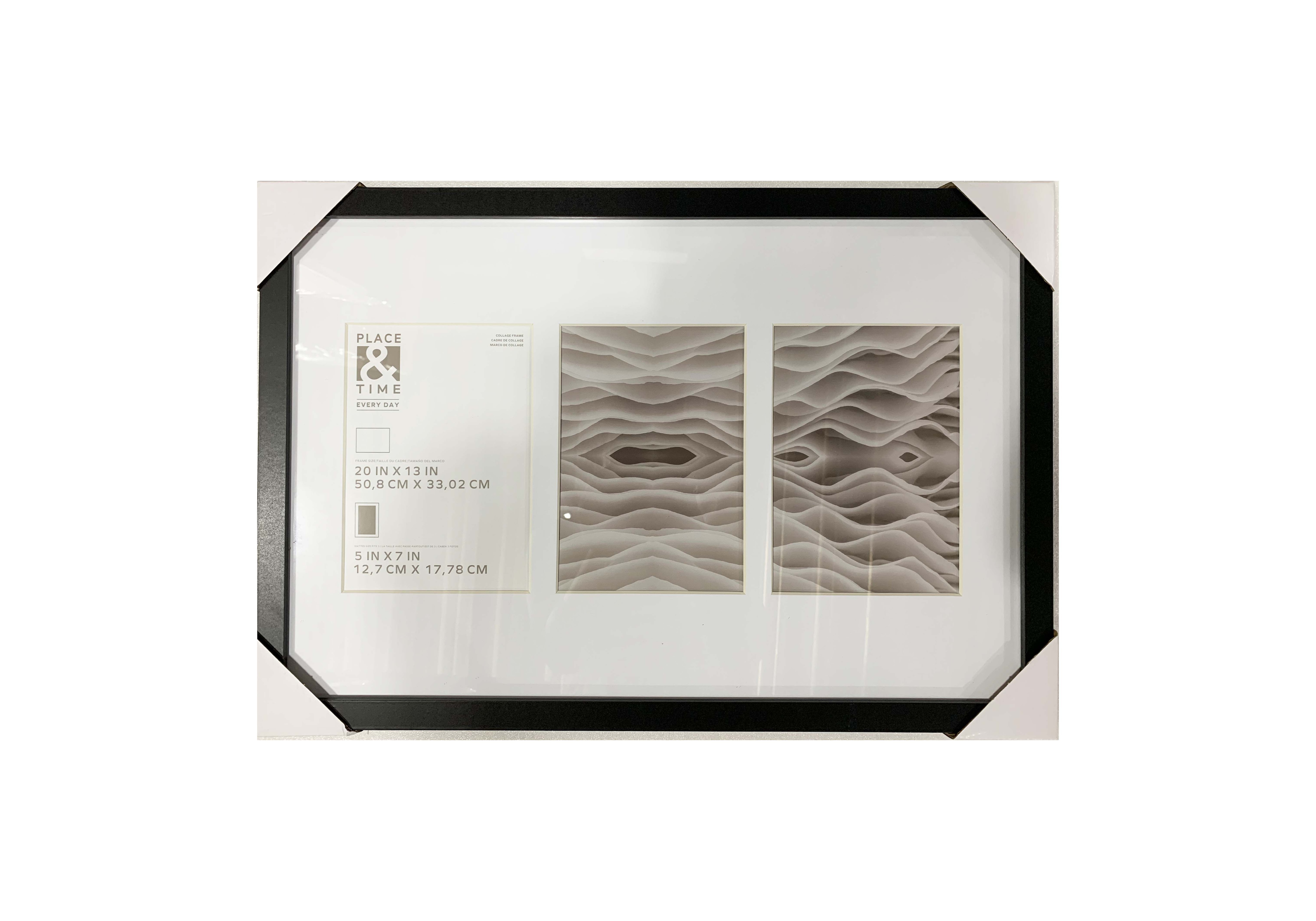 5 x 7 Black 3 Photo Collage Frame by Place & Time