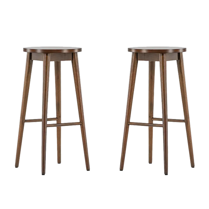 Nest living Jur houten barkruk donkerbruin - 75 cm - Set van 2