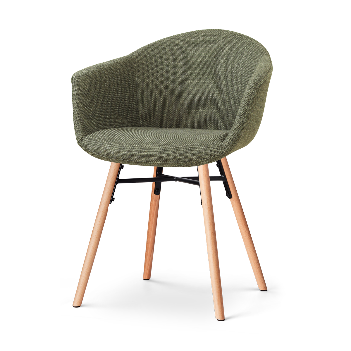 Nolon Nena-Otis Eetkamerstoel Forestgroen - Houten Onderstel