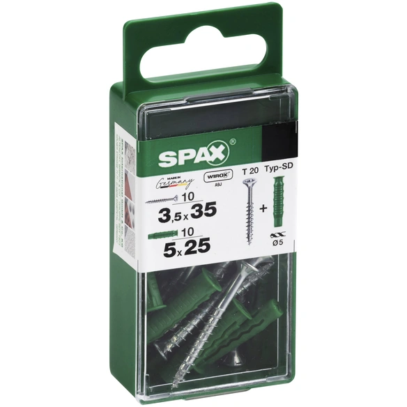 Spreizdübel, Typ-SD, Nylon, 10 Stück, inkl. Universalschraube, 3,5 x 35 mm