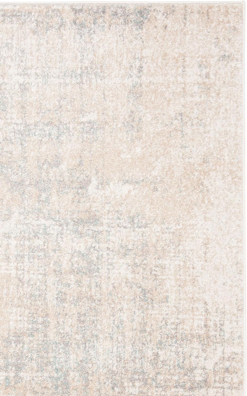 SAFAVIEH Adirondack Collection Area Rug - 12' Square, Beige & Slate, Modern Abstract Design, Non-Shedding & Easy Care, Ideal for High Traffic Areas in Living Room, Bedroom (ADR207B)