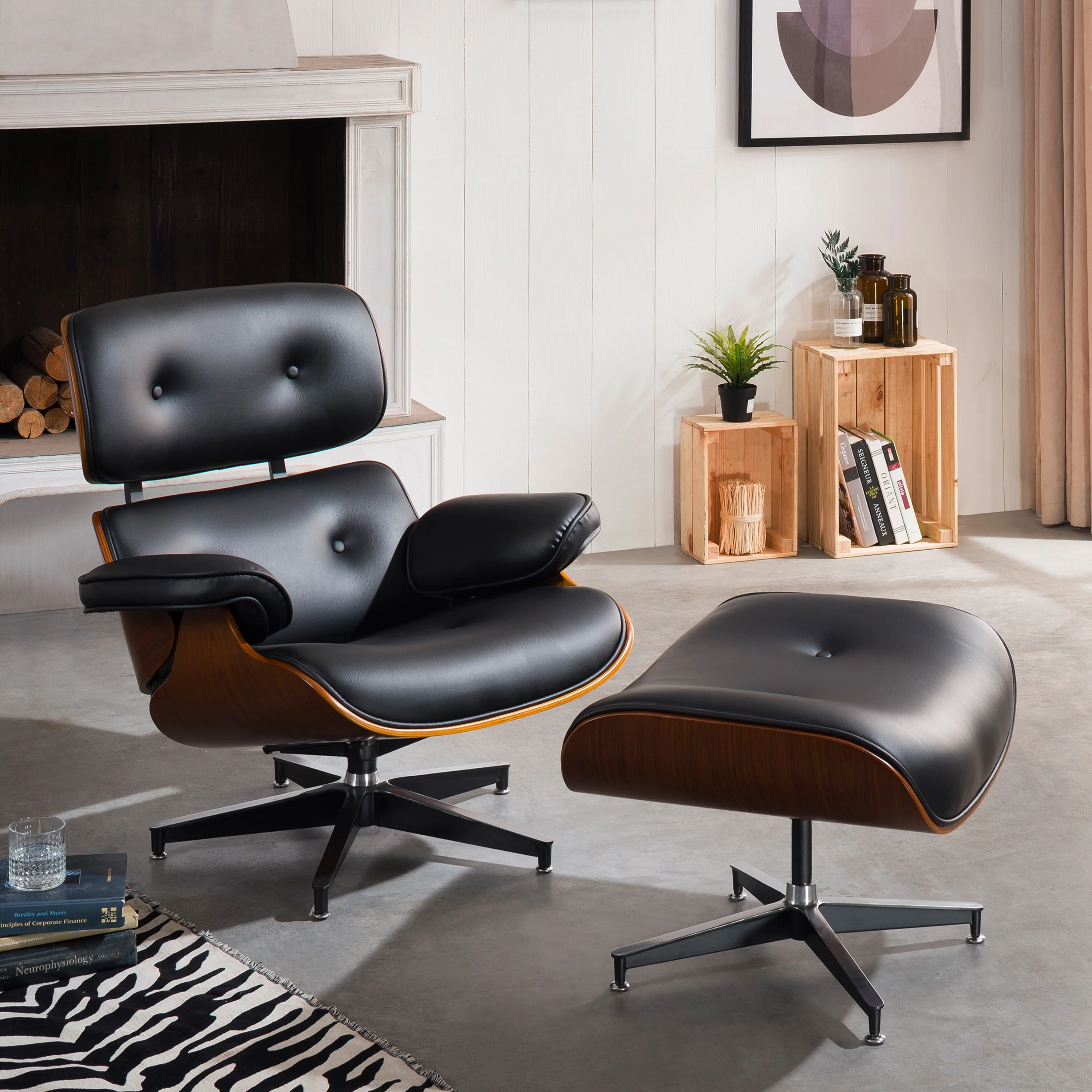 Corvus Latvia Mid-century Lounge Chair Set
